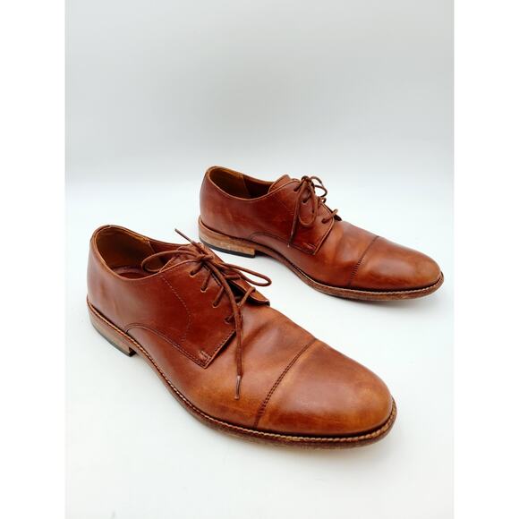 Clarks Mens Un Hugh Cap Brown Leather Dress Oxford Shoes Sz 10.5 M main image 8